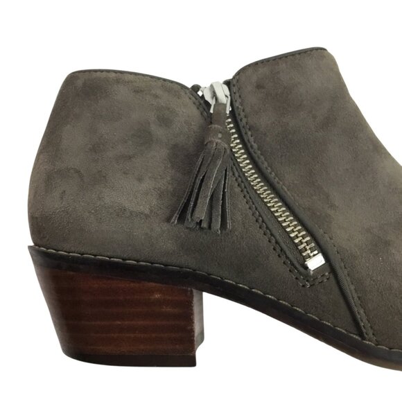 Vionic Serena Womens 7 Suede Ankle Booties Gray Side Zipper - Picture 6 of 13